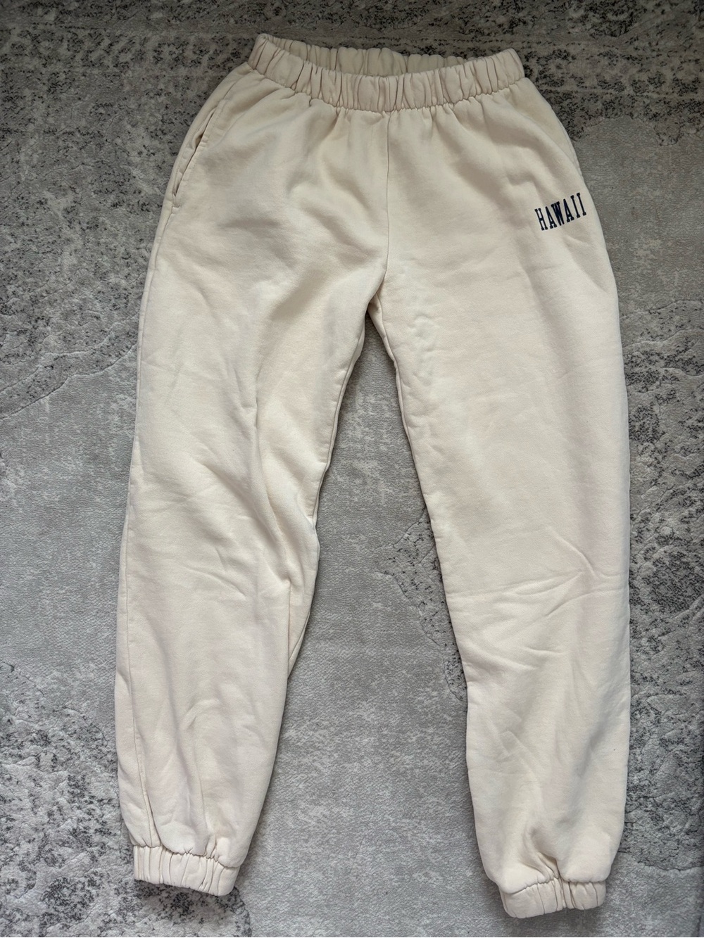 Brandy Melville Cream 'Hawaii' Jogger Pants